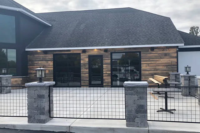 commercial garage doors on a restuarant