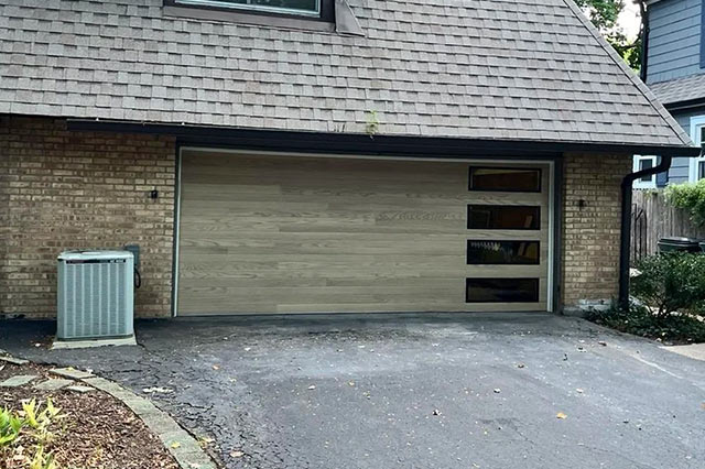 a high-end garage door on a house